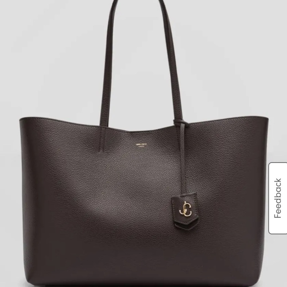 Jimmy Choo Nine2Five E/W Leather Tote + Pouch